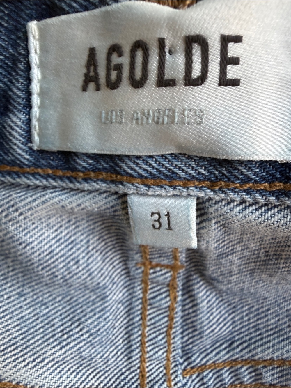 AGOLDE Parker LONG Wheel Denim Cut Off Jean Shorts Sz 31 - Picture 4 of 4